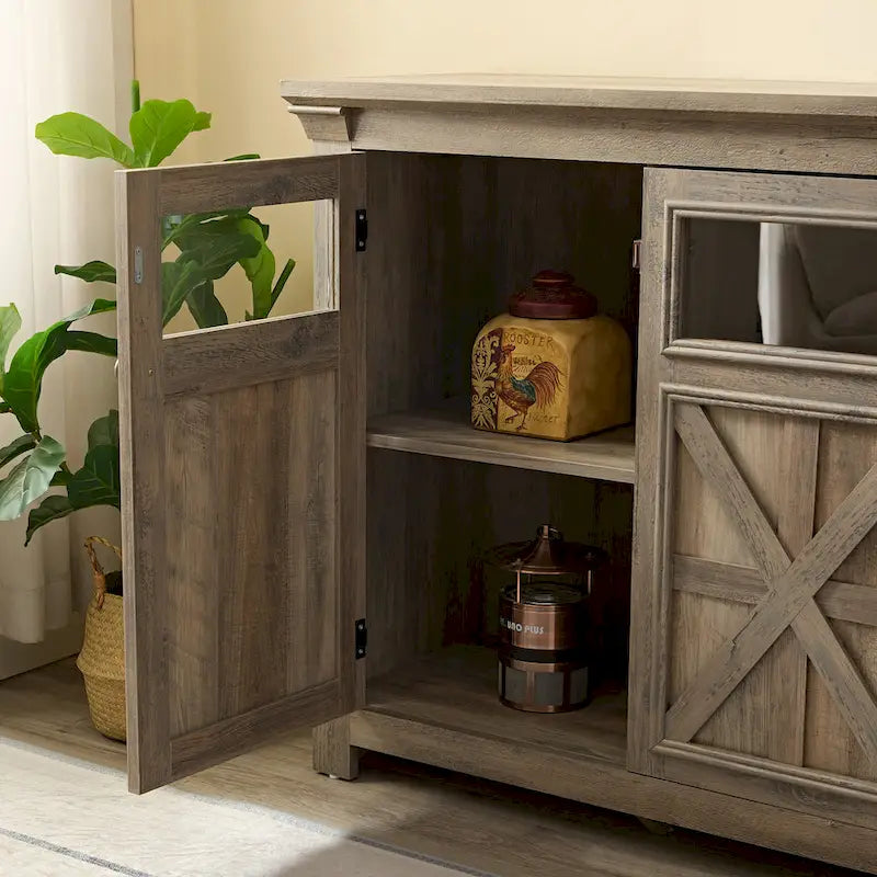Bahut de ferme avec 3 portes et étagère réglable