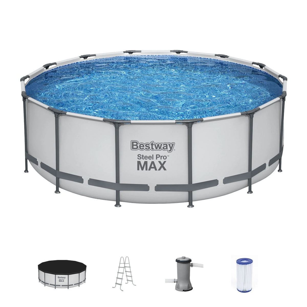 Piscine hors sol ronde Bestway Steel Pro MAX avec pompe et bâche