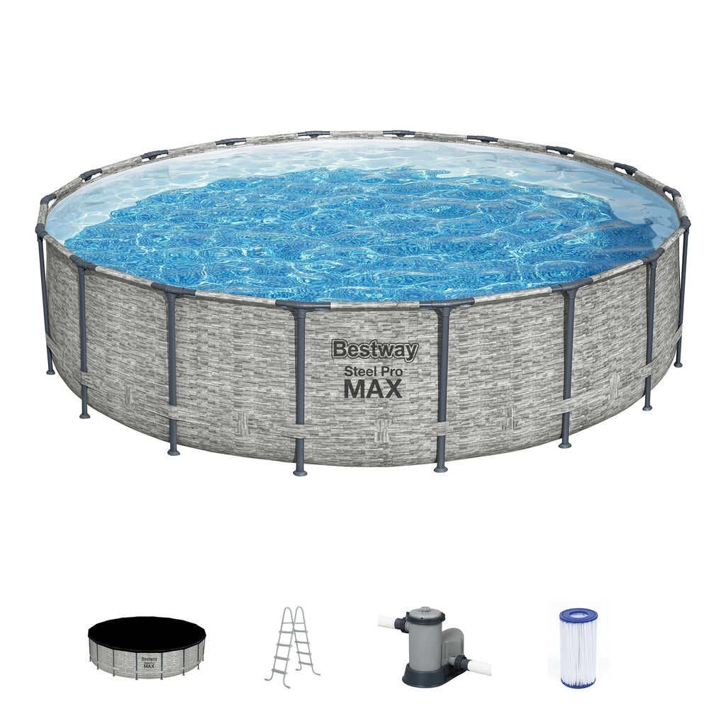 Piscine hors sol ronde Bestway Steel Pro MAX avec pompe et bâche