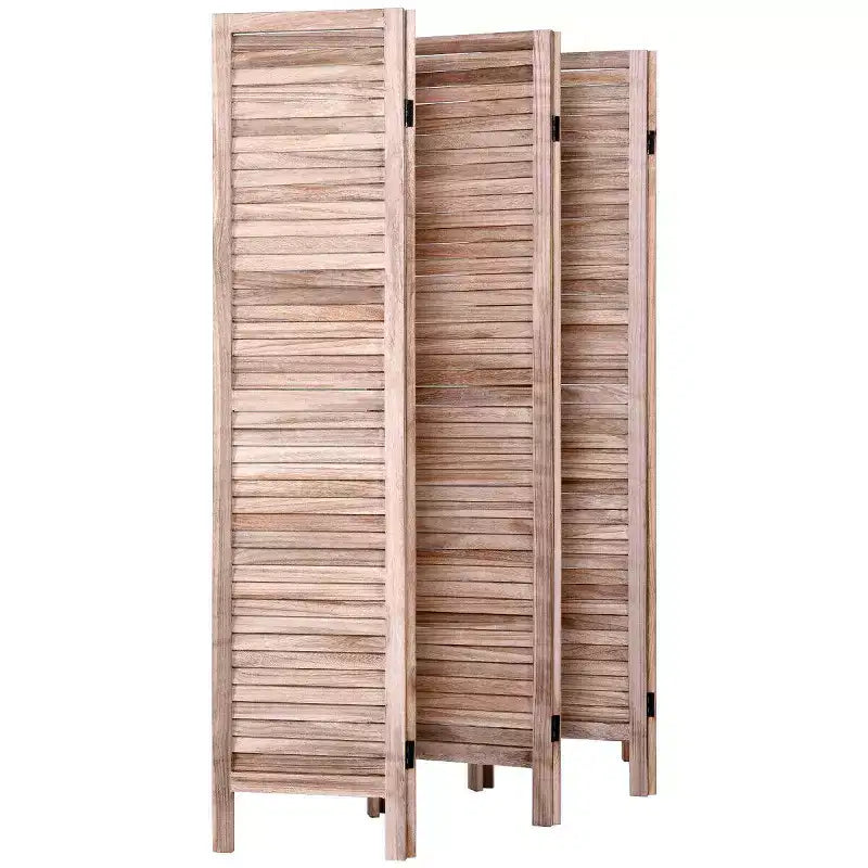 Paravent 6 panneaux de 170 cm de haut, style vénitien classique en bois à claire-voie pour la maison