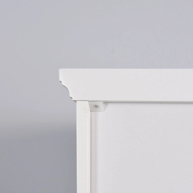 Meuble de rangement haut de salle de bain avec 2 portes et 6 étagères, meuble colonne étroit en bois sur pied