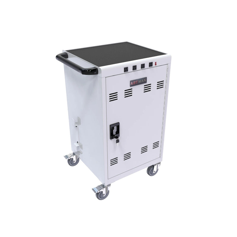 Chariot et armoire de recharge mobile pour tablettes et ordinateurs portables Capacité de 31 appareils