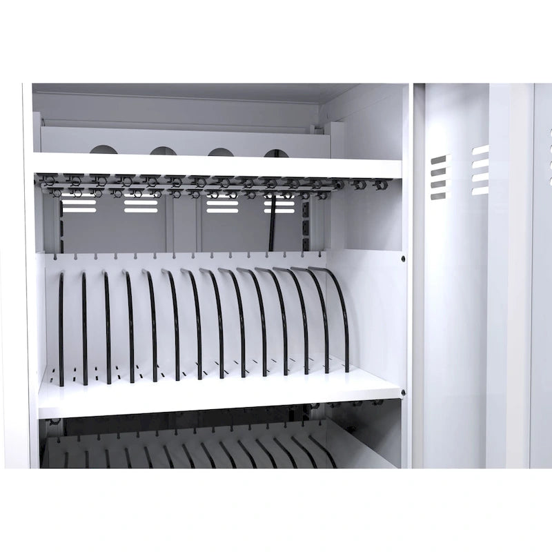 Chariot et armoire de recharge mobile pour tablettes et ordinateurs portables Capacité de 31 appareils