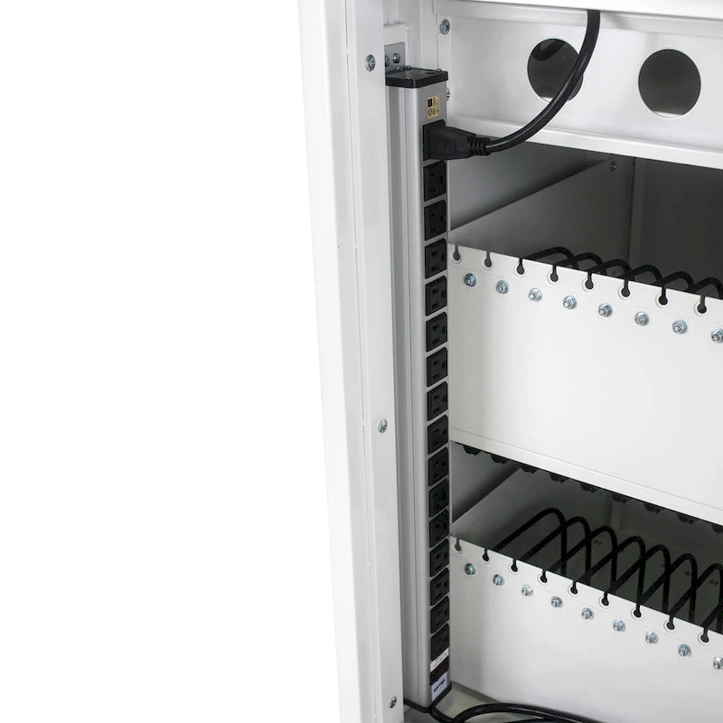 Chariot et armoire de recharge mobile pour tablettes et ordinateurs portables Capacité de 31 appareils