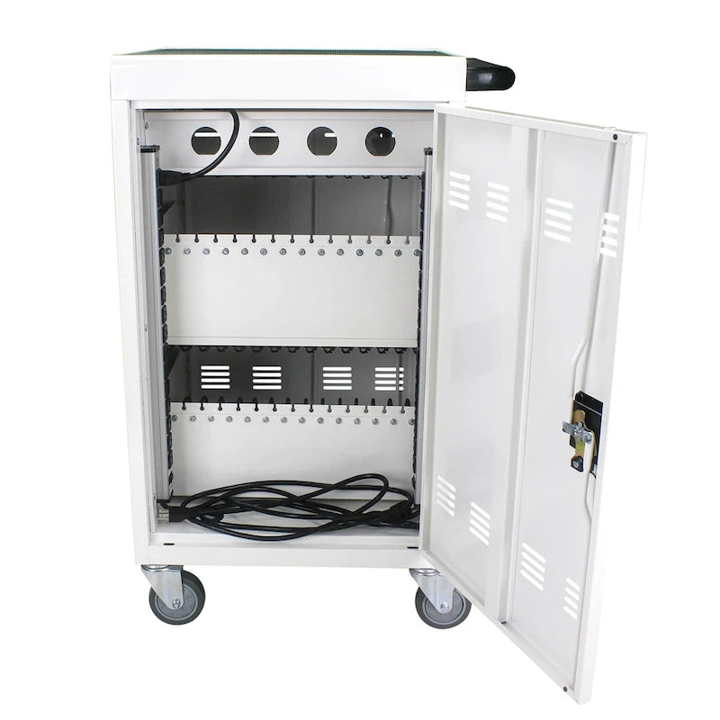 Chariot et armoire de recharge mobile pour tablettes et ordinateurs portables Capacité de 31 appareils