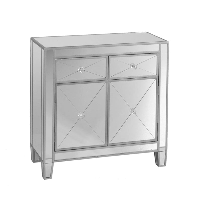 Armoire d'appoint deux portes glamour avec miroirs et strass