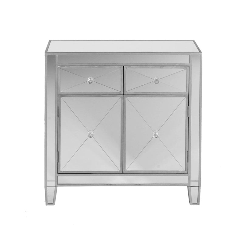 Armoire d'appoint deux portes glamour avec miroirs et strass