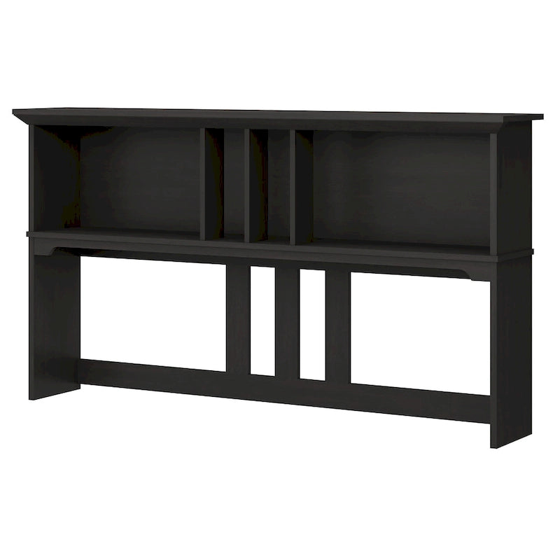 Hutch de 60 pouces de large pour bureau en L, finition noire vintage