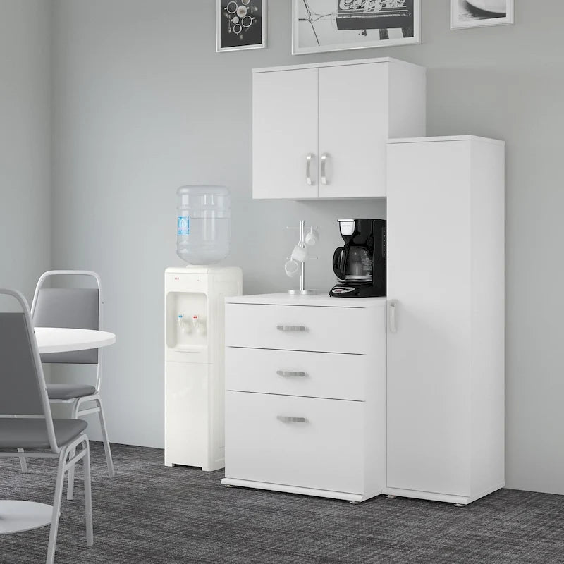 Ensemble de 3 armoires de rangement modulaires avec armoires hautes et étroites à poser au sol et à fixer au mur