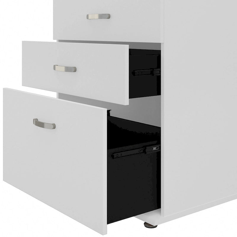 Ensemble de 3 armoires de rangement modulaires avec armoires hautes et étroites à poser au sol et à fixer au mur