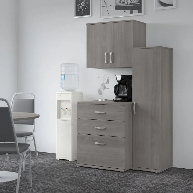 Ensemble de 3 armoires de rangement modulaires avec armoires hautes et étroites à poser au sol et à fixer au mur