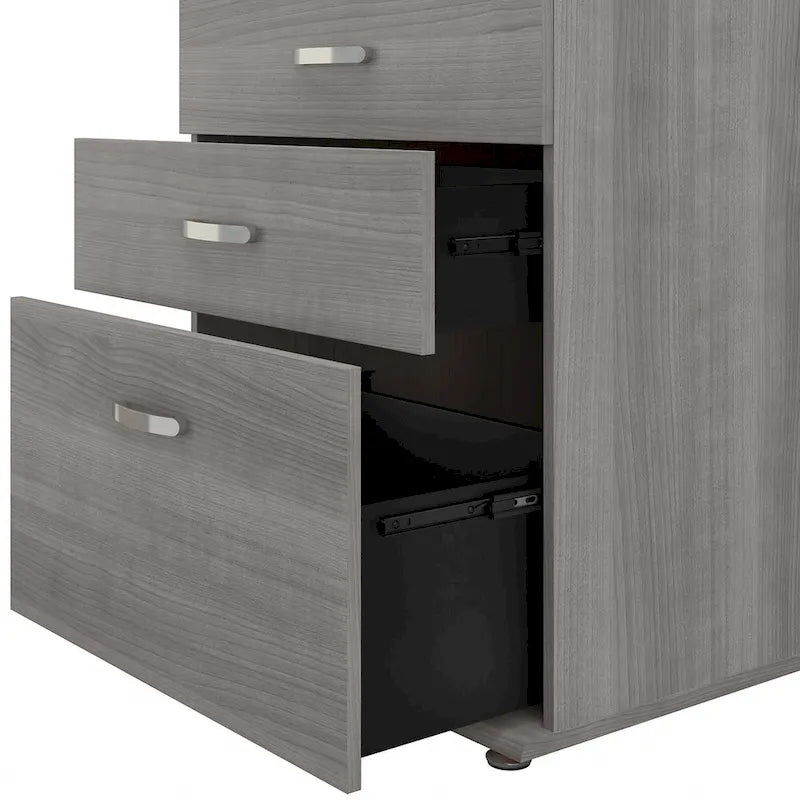 Ensemble de 3 armoires de rangement modulaires avec armoires hautes et étroites à poser au sol et à fixer au mur