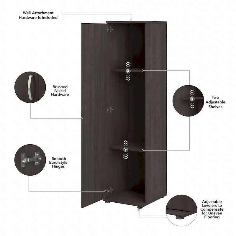 Ensemble de 3 armoires de rangement modulaires avec armoires hautes et étroites à poser au sol et à fixer au mur