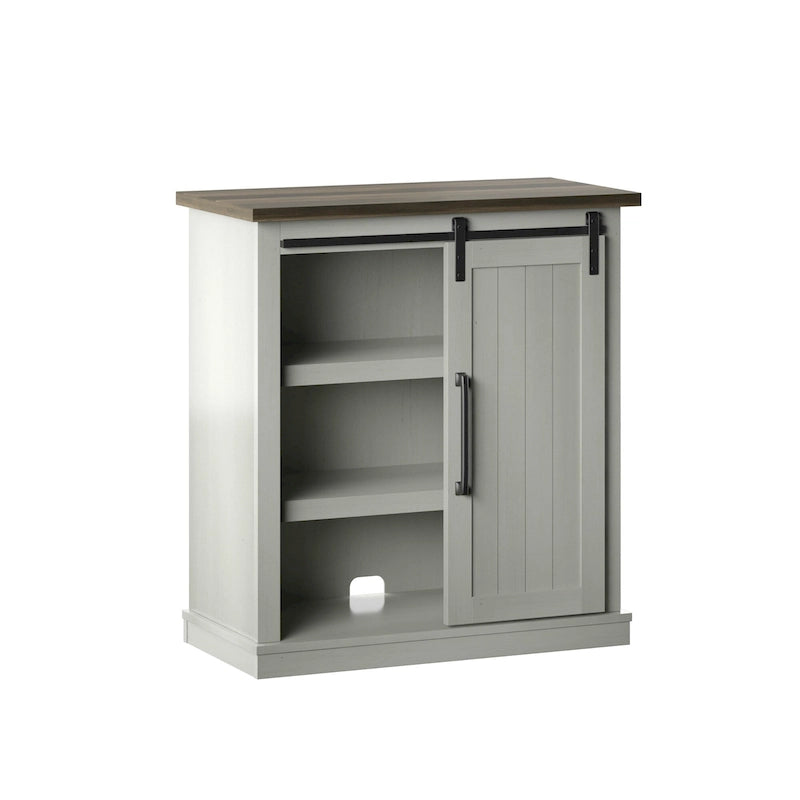 Meuble d'appoint avec porte coulissante de style grange
