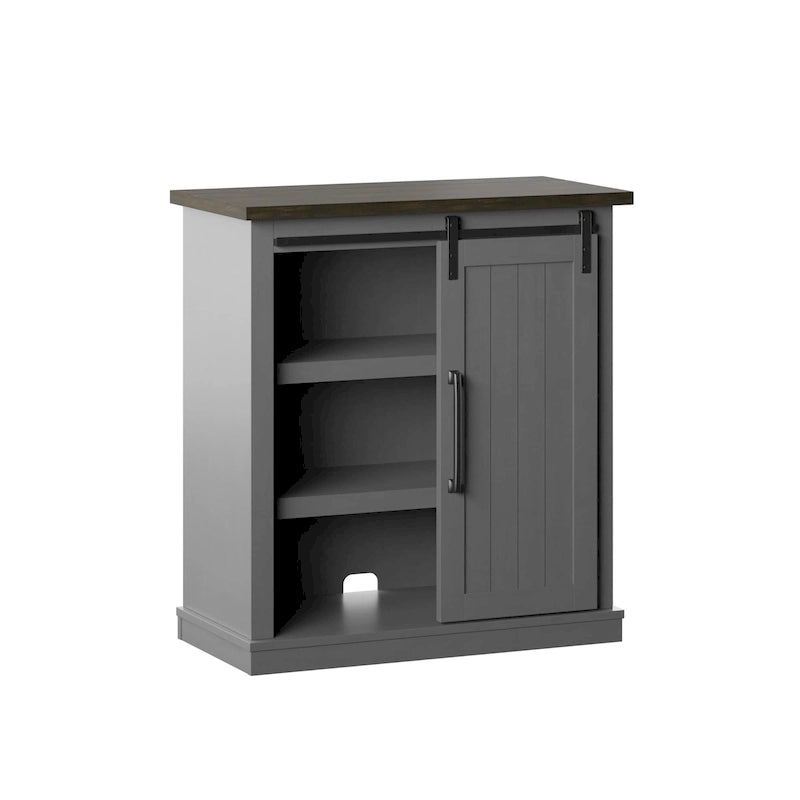 Meuble d'appoint avec porte coulissante de style grange