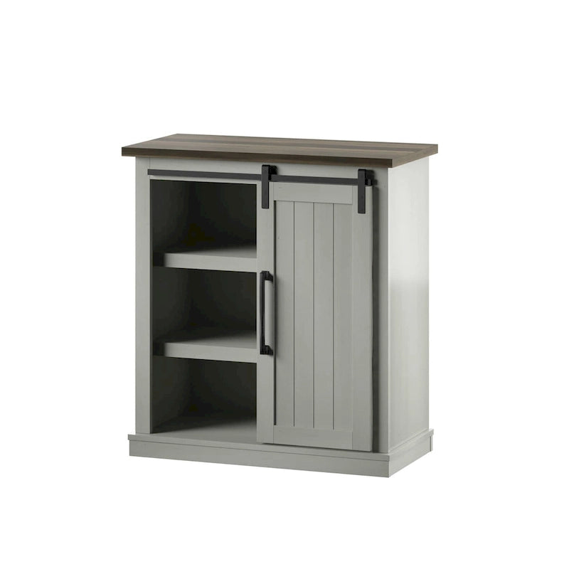 Meuble d'appoint avec porte coulissante de style grange