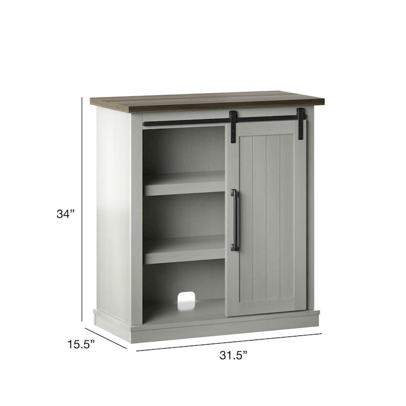 Meuble d'appoint avec porte coulissante de style grange