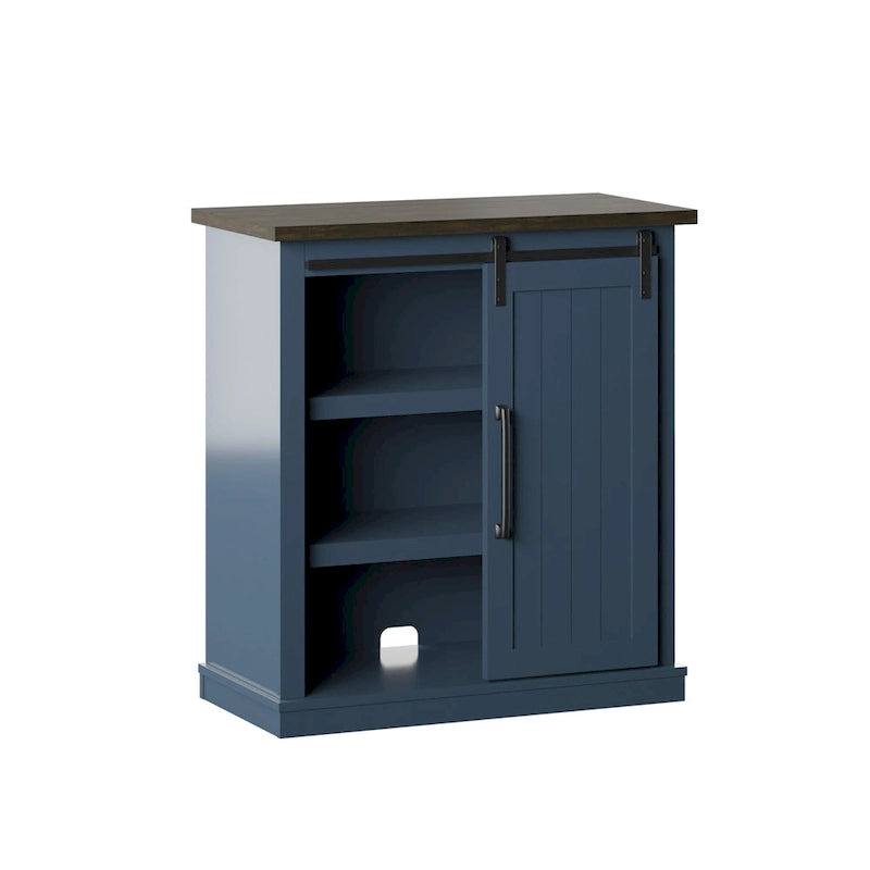 Meuble d'appoint avec porte coulissante de style grange