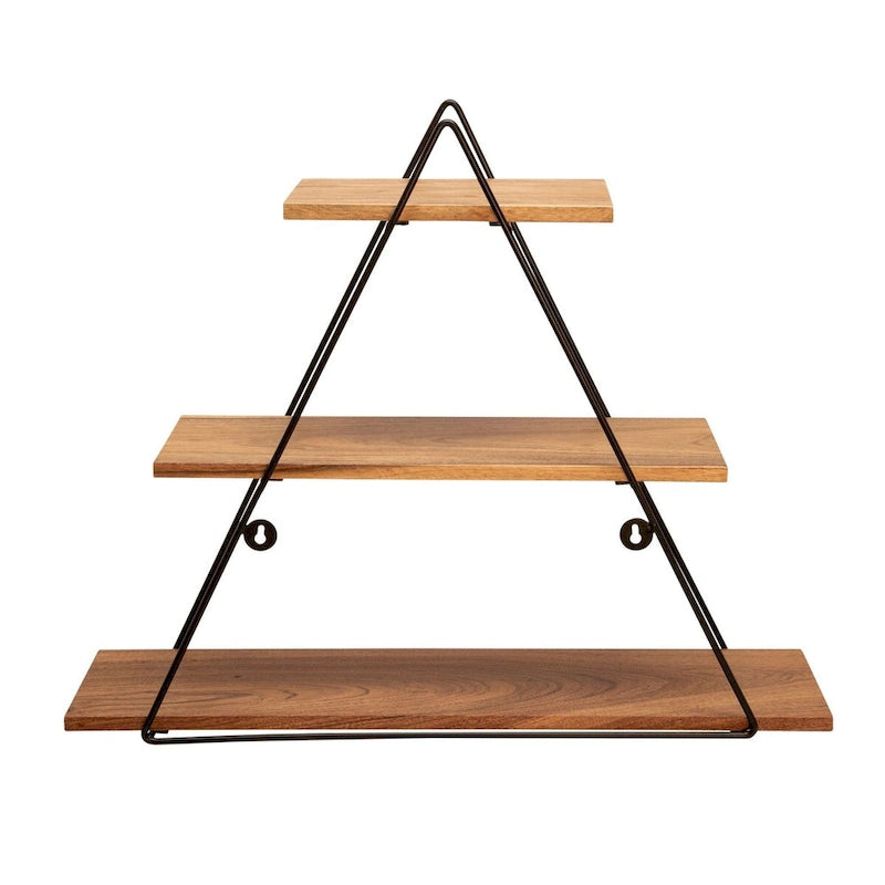 Étagère murale triangulaire en bois noir et marron (25 unités)