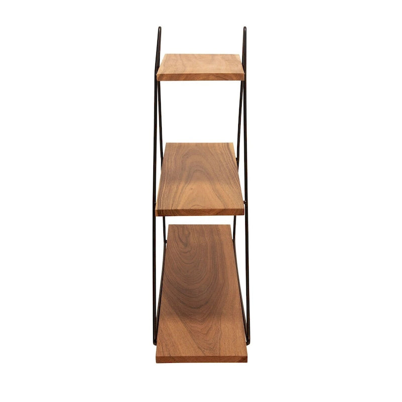 Étagère murale triangulaire en bois noir et marron (25 unités)