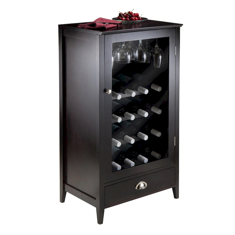 Meuble à vin modulaire Espresso avec range-verres et support à pieds de verre