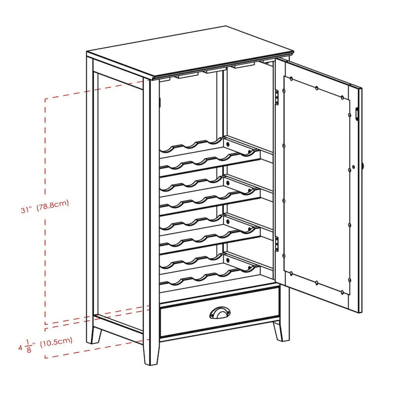 Meuble à vin modulaire Espresso avec range-verres et support à pieds de verre