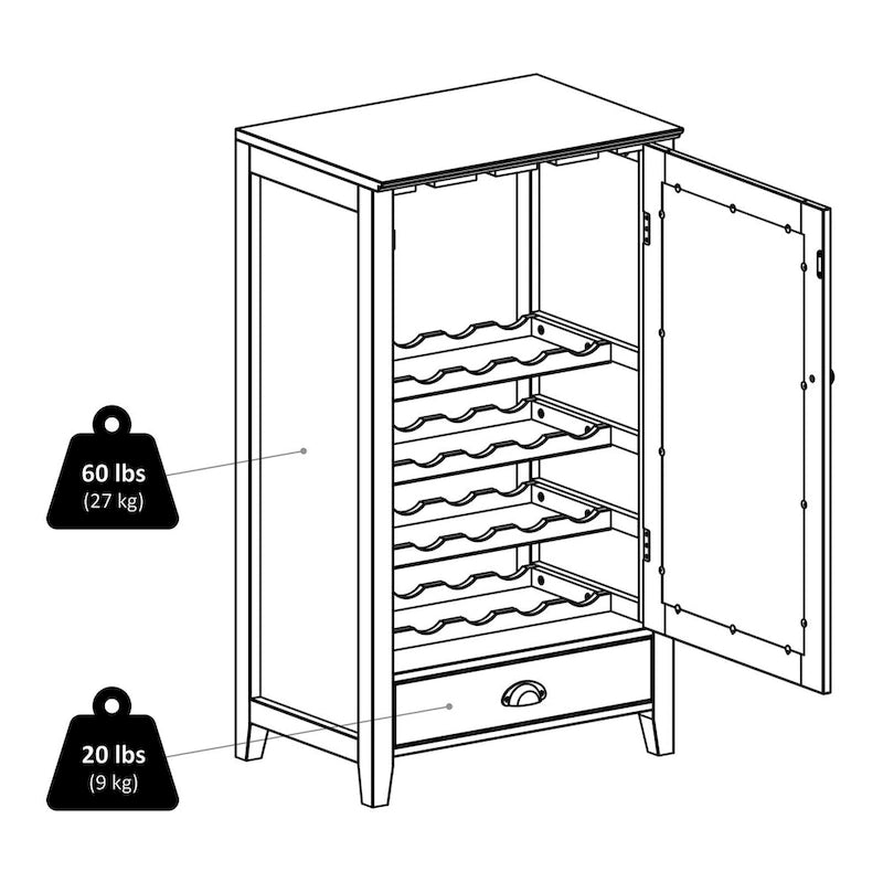 Meuble à vin modulaire Espresso avec range-verres et support à pieds de verre