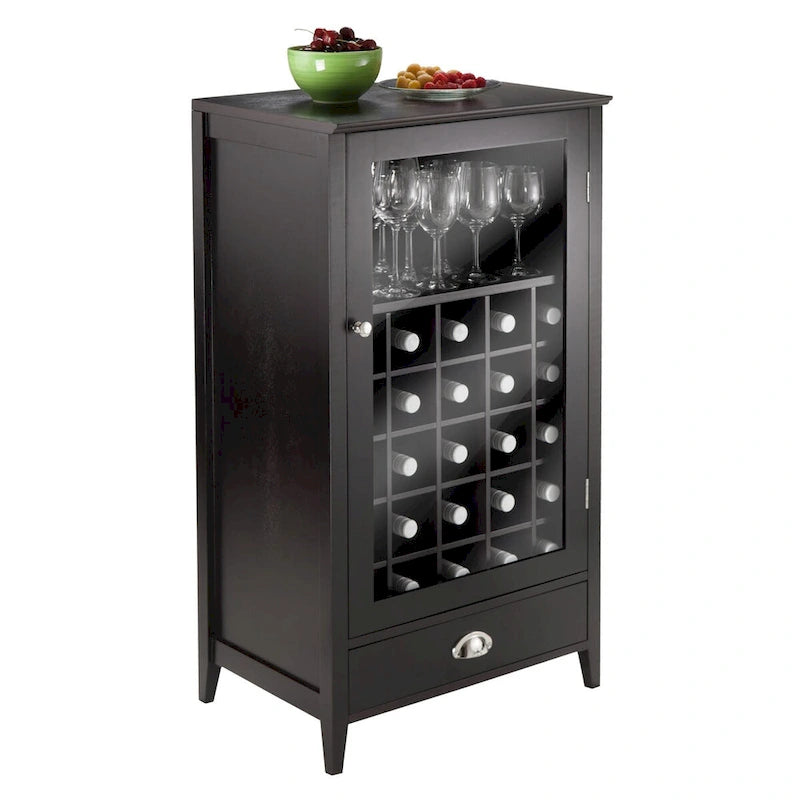 Meuble à vin modulaire Espresso avec range-verres et support à pieds de verre