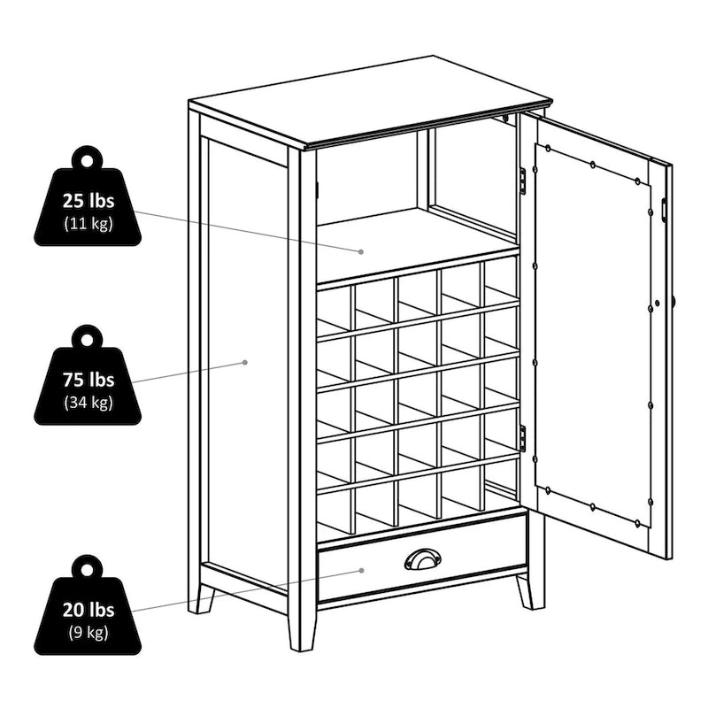 Meuble à vin modulaire Espresso avec range-verres et support à pieds de verre