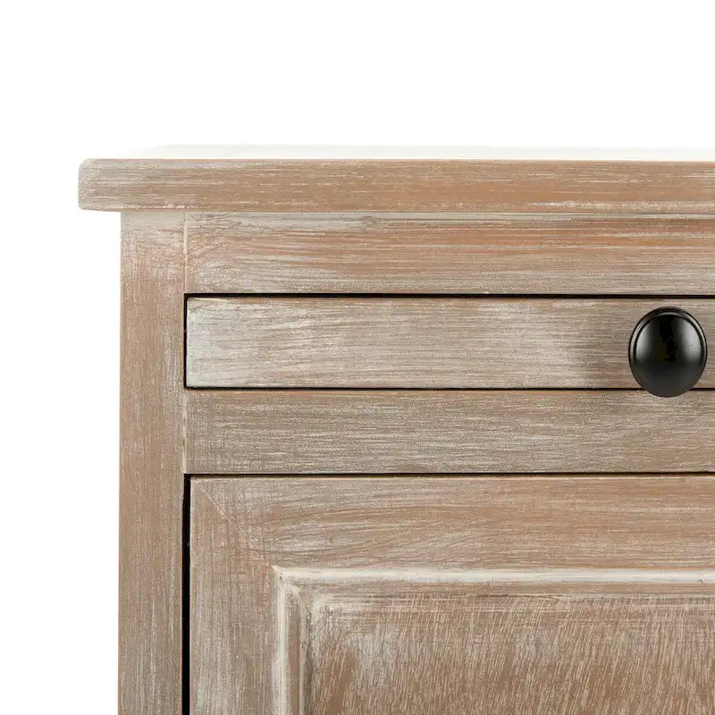 Meuble de rangement haut avec panier tressé et tablette coulissante