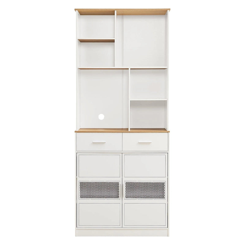 Buffet de cuisine autoportant avec armoire de rangement et grand placard