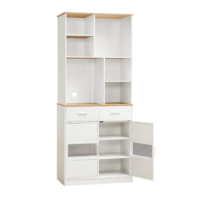 Buffet de cuisine autoportant avec armoire de rangement et grand placard