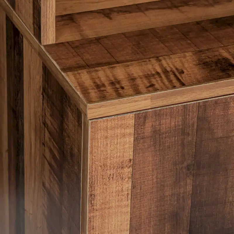 Armoire de chambre de 179,9 cm de haut avec 6 portes, 1 étagère ouverte et 1 tiroir