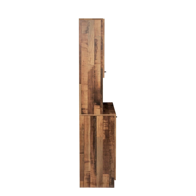 Armoire de chambre de 179,9 cm de haut avec 6 portes, 1 étagère ouverte et 1 tiroir