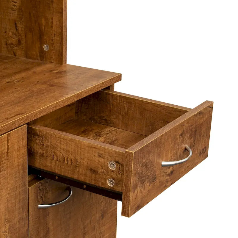 Armoire de chambre de 179,9 cm de haut avec 6 portes, 1 étagère ouverte et 1 tiroir
