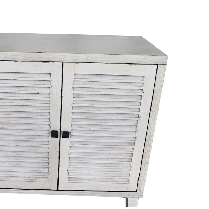 Buffet bahut en bois à 4 portes avec étagères réglables