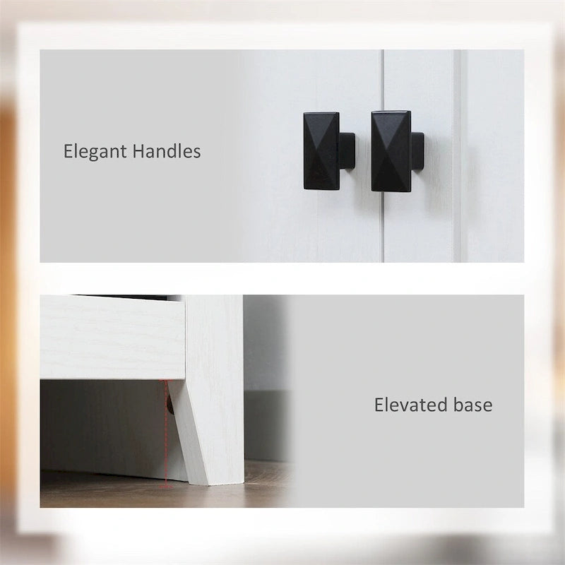 Meuble de rangement de cuisine autoportant avec portes et étagères réglables