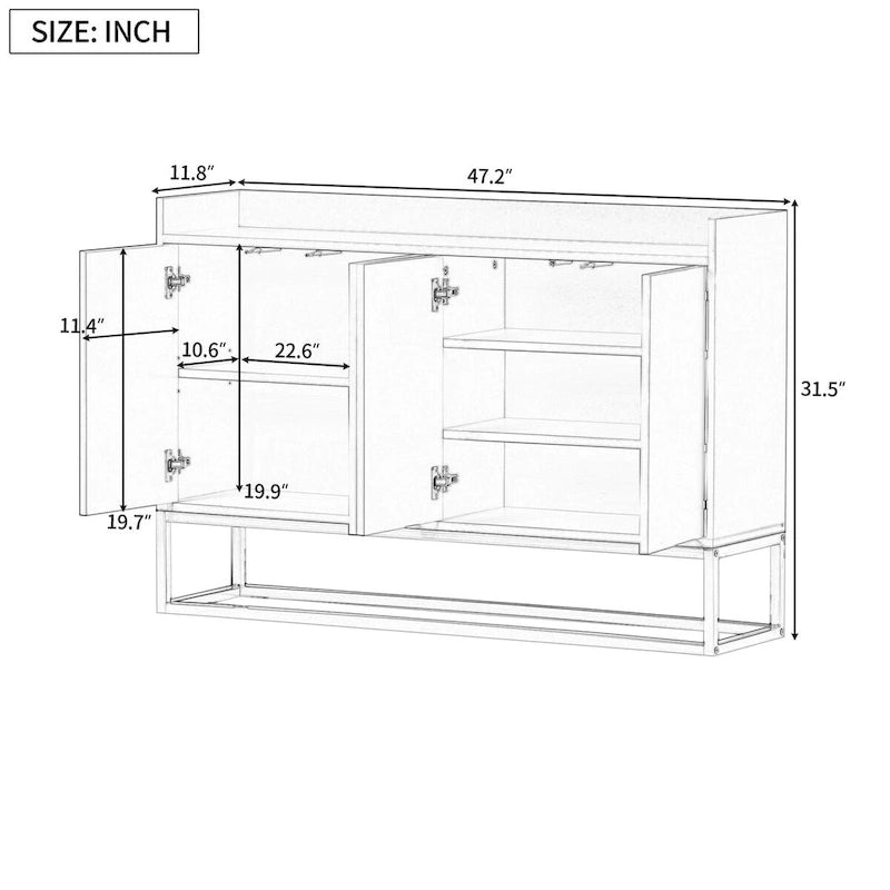 Buffet de cuisine moderne avec grand espace de rangement