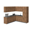 Ensemble de Meubles de Cuisine Modernes, Couleur Teck Naturel avec Base Noire 2,4 x 2,4 m