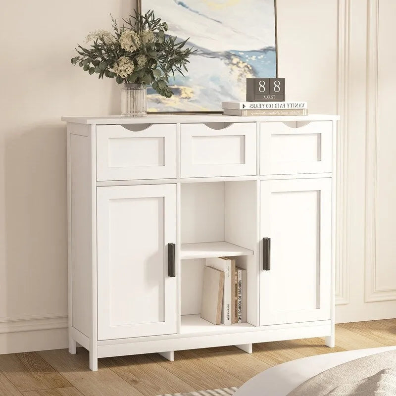 Commode à 3 tiroirs de 89,9 cm de large avec étagères réglables