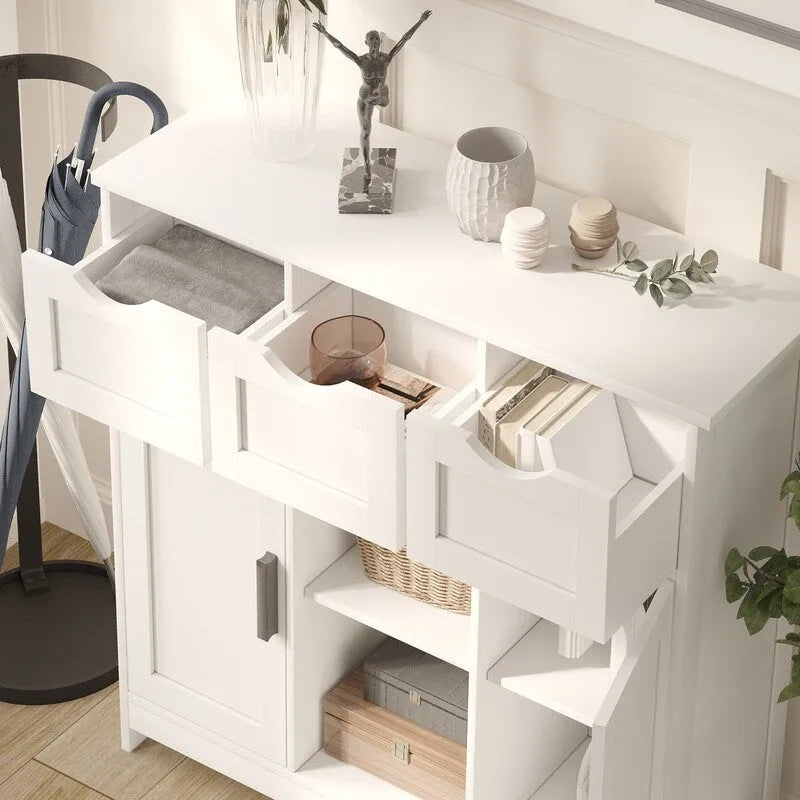 Commode à 3 tiroirs de 89,9 cm de large avec étagères réglables