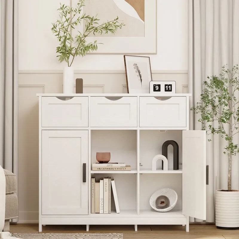 Commode à 3 tiroirs de 89,9 cm de large avec étagères réglables