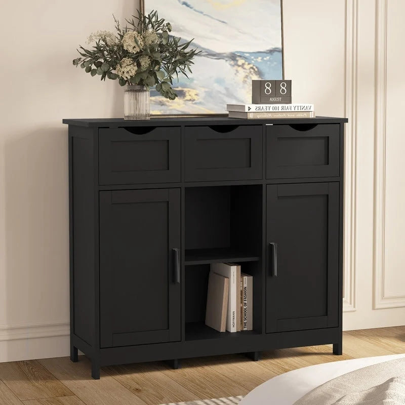 Commode à 3 tiroirs de 89,9 cm de large avec étagères réglables