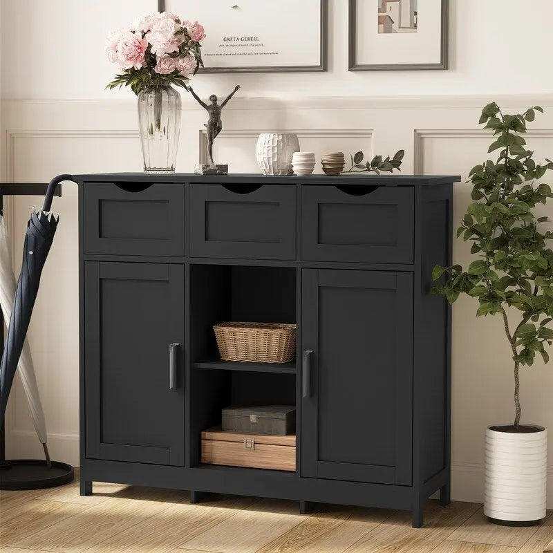 Commode à 3 tiroirs de 89,9 cm de large avec étagères réglables