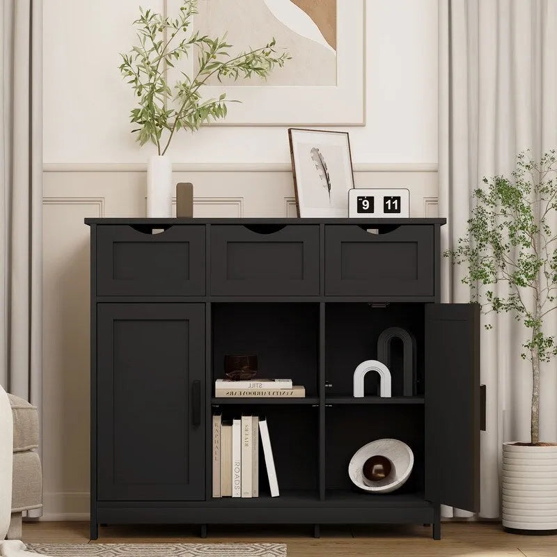 Commode à 3 tiroirs de 89,9 cm de large avec étagères réglables