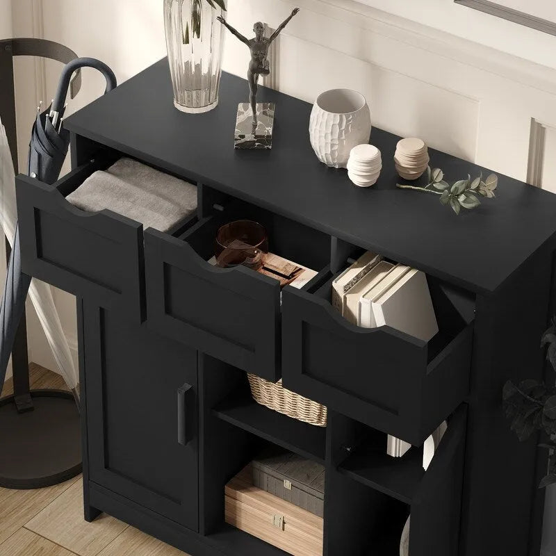 Commode à 3 tiroirs de 89,9 cm de large avec étagères réglables