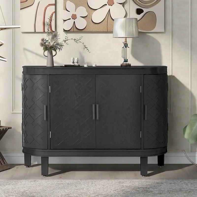 Armoire de rangement de 33,50 po de hauteur avec portes à motif antique