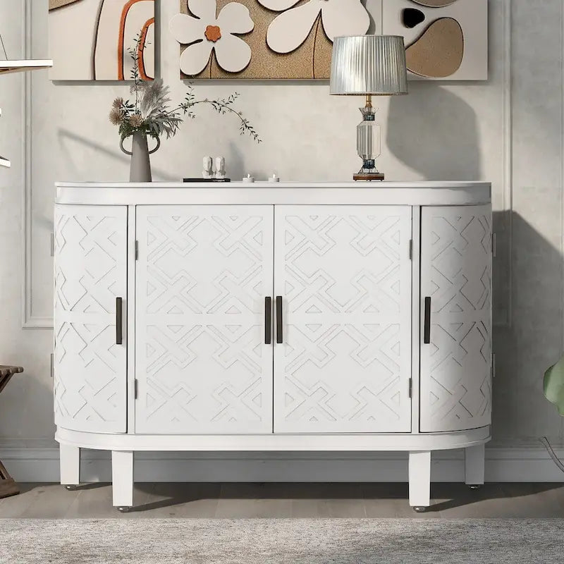 Armoire de rangement de 33,50 po de hauteur avec portes à motif antique