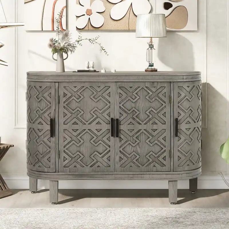 Armoire de rangement de 33,50 po de hauteur avec portes à motif antique