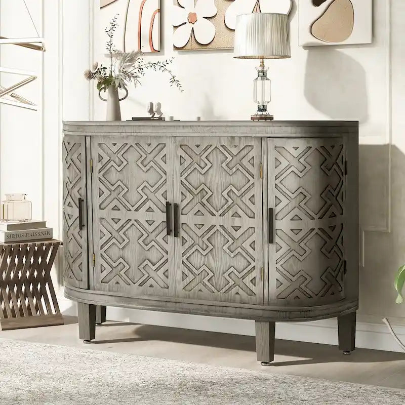 Armoire de rangement de 33,50 po de hauteur avec portes à motif antique